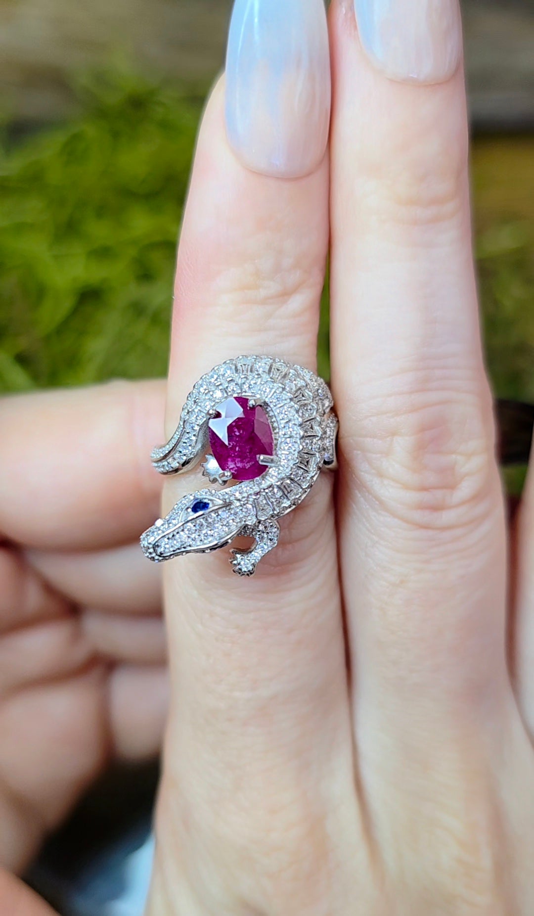 Ruby Crocodile Ring