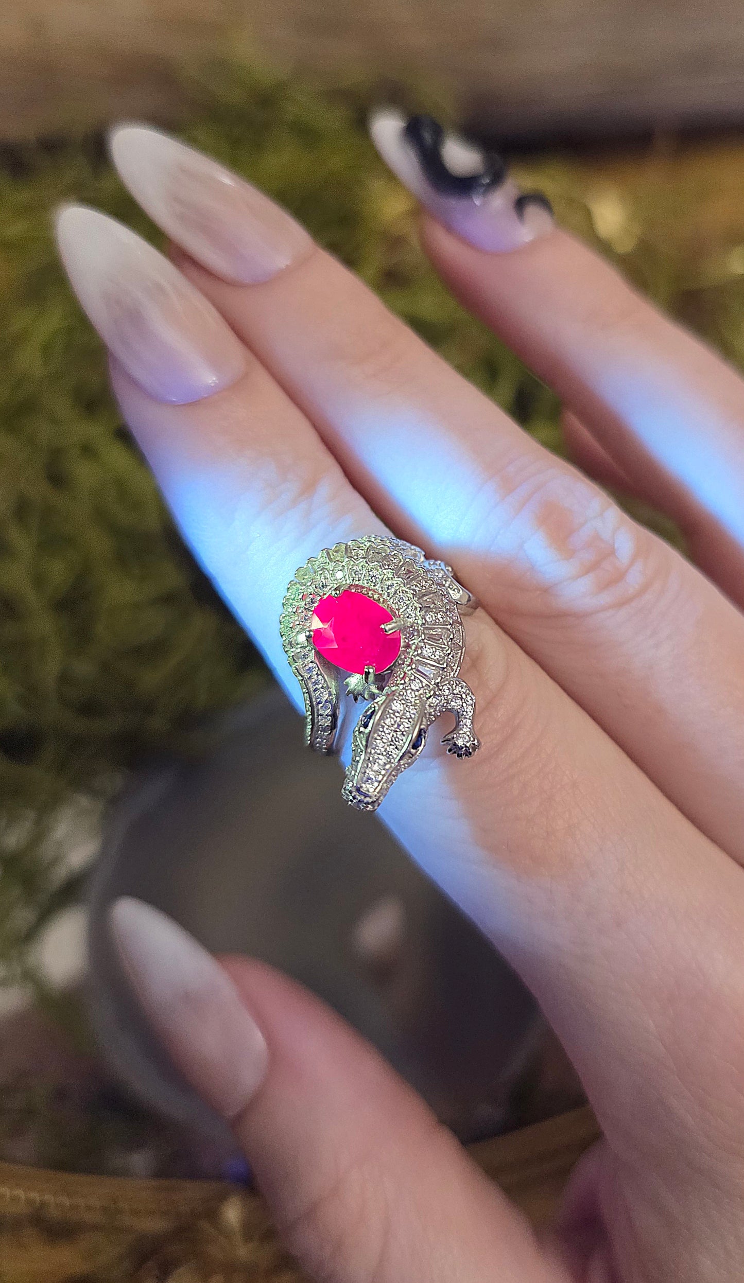 Ruby Crocodile Ring