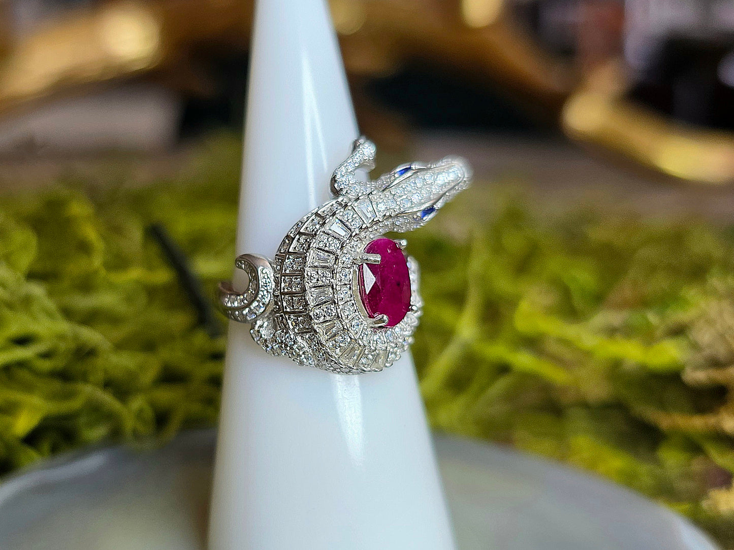 Ruby Crocodile Ring