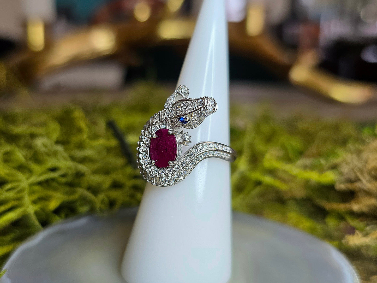 Ruby Crocodile Ring