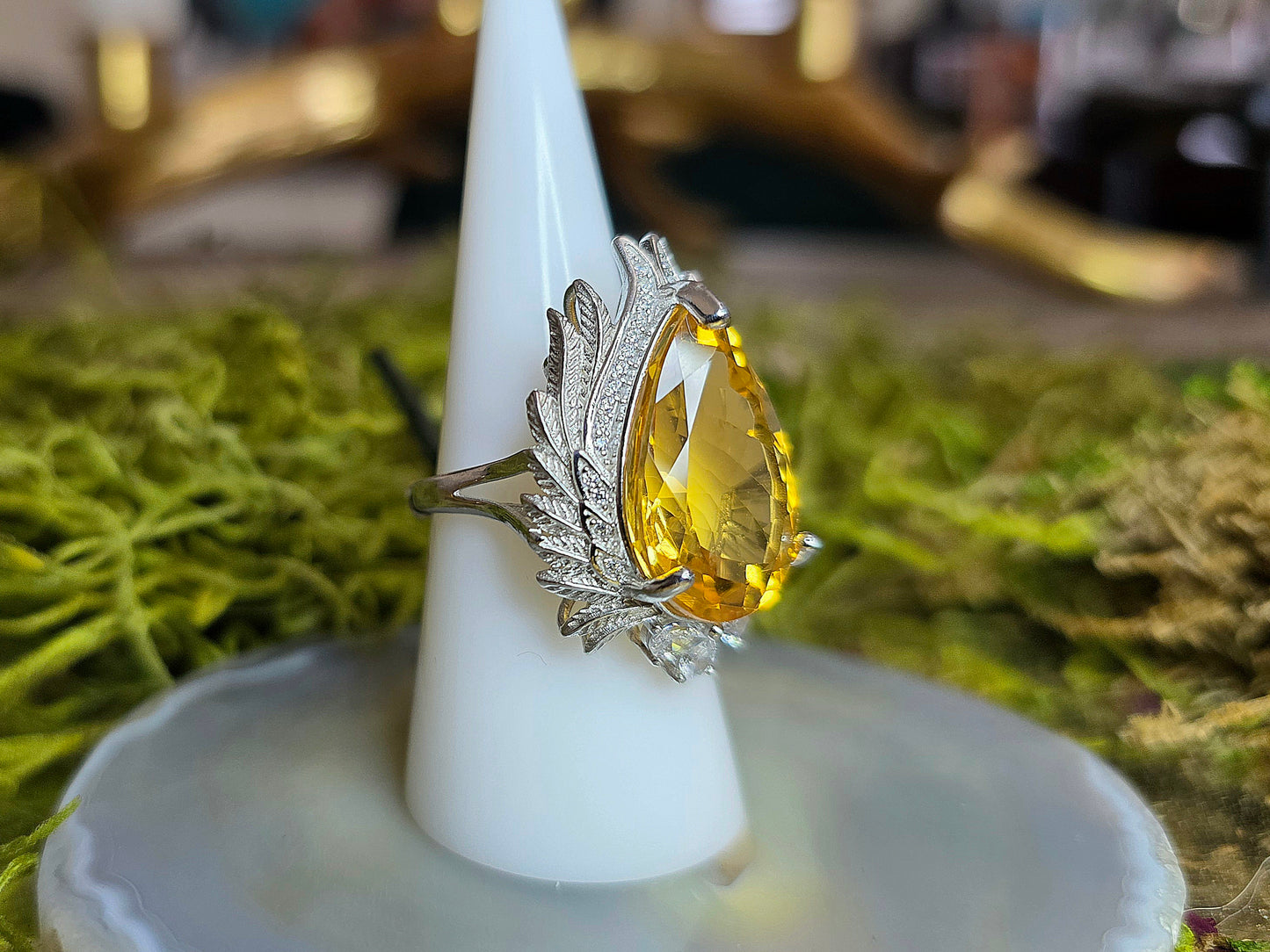 Winged Citrine Ring