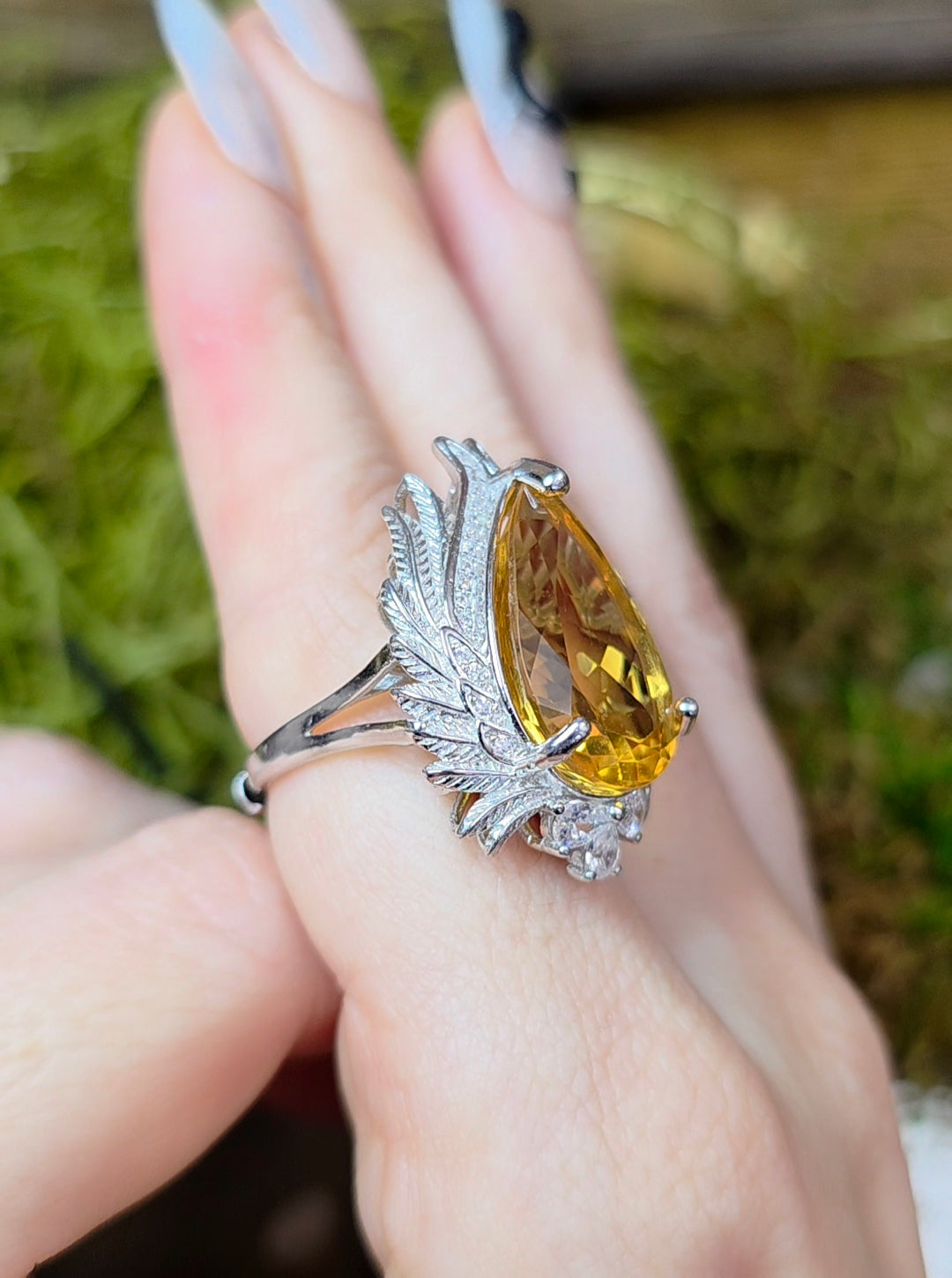 Winged Citrine Ring