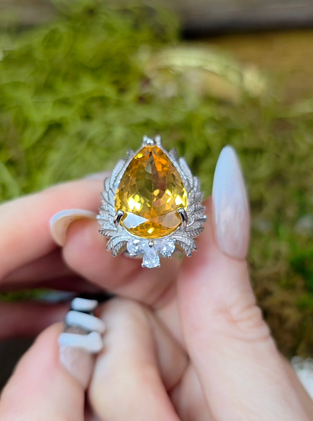 Winged Citrine Ring