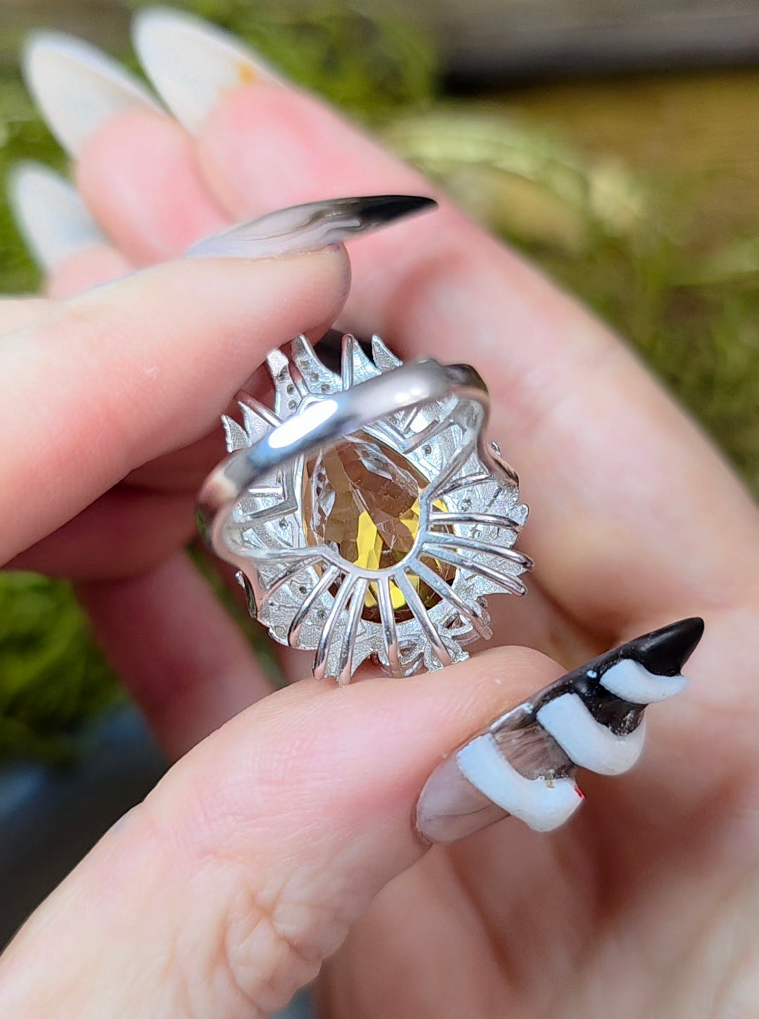 Winged Citrine Ring