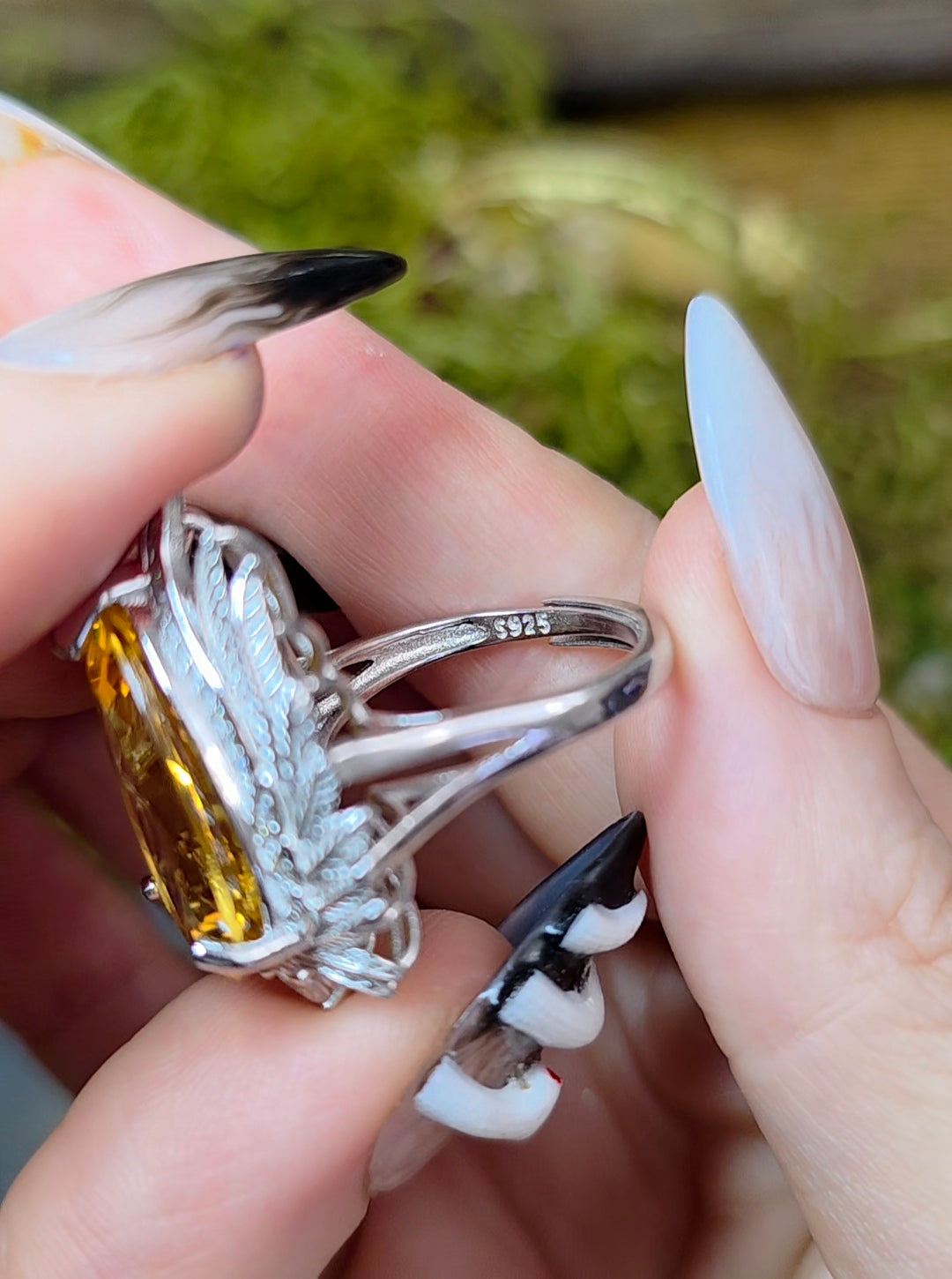 Winged Citrine Ring