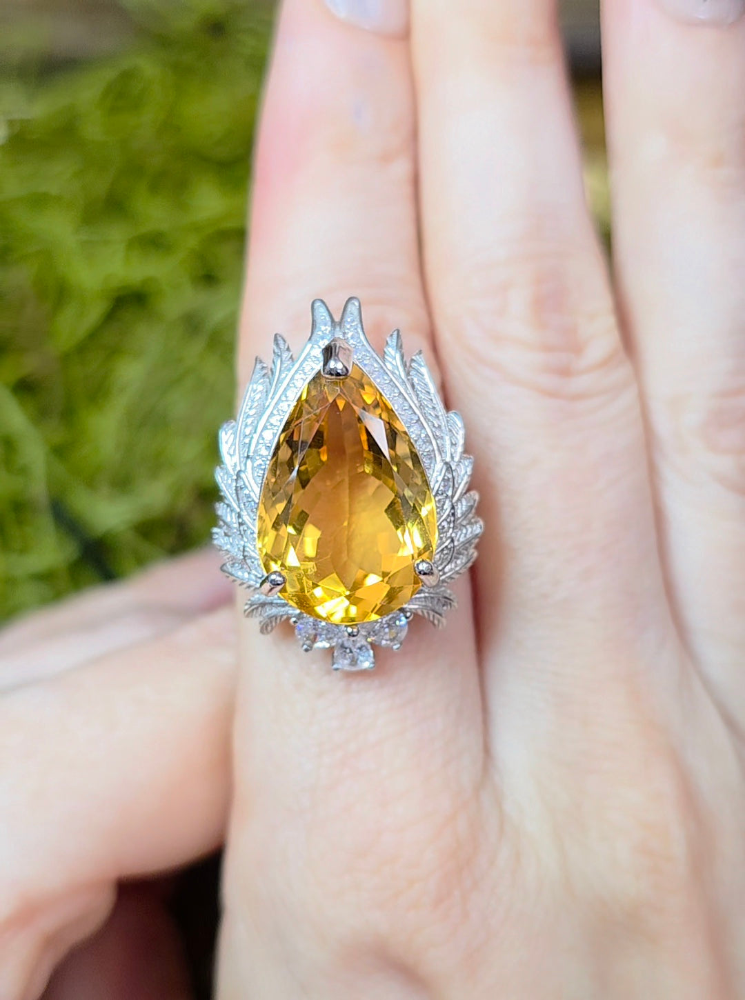 Winged Citrine Ring