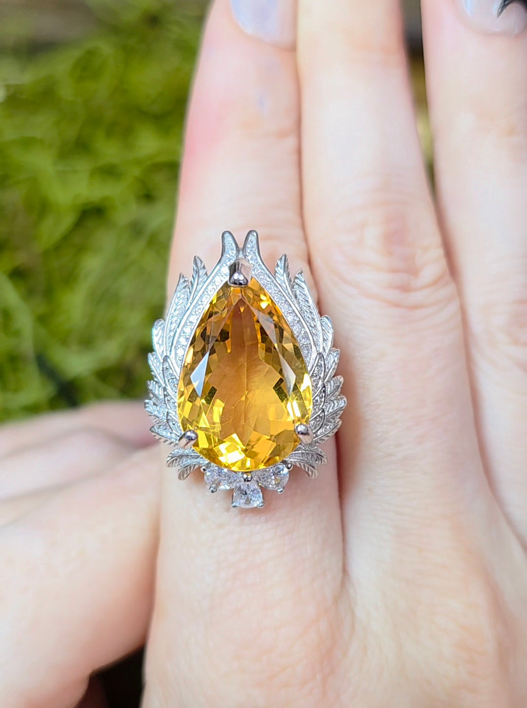 Winged Citrine Ring