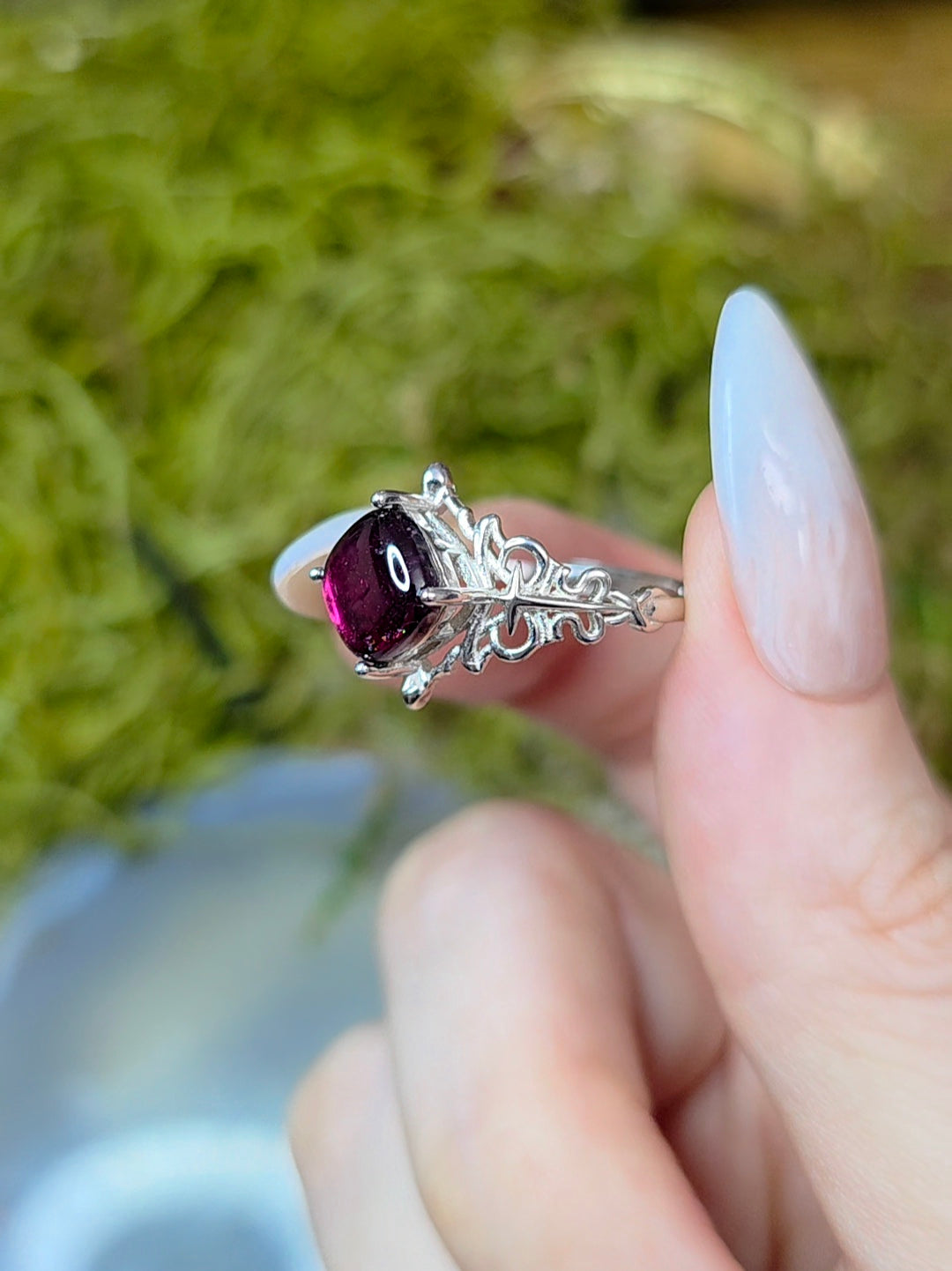 Pink Tourmaline Gothic Ring