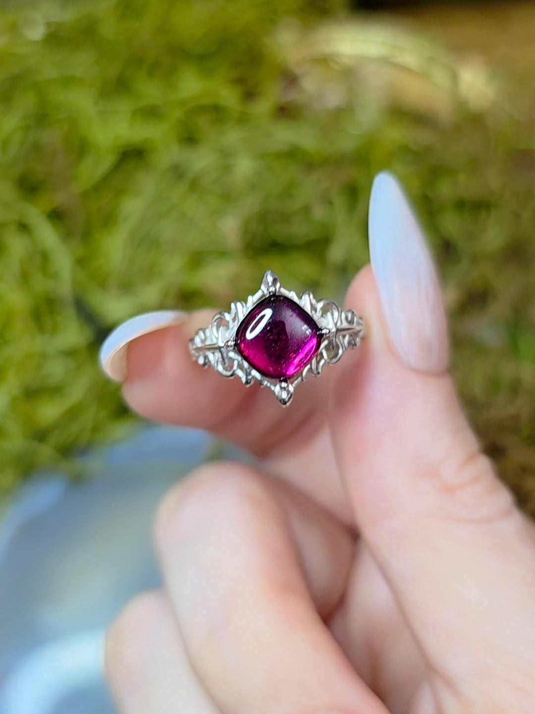 Pink Tourmaline Gothic Ring