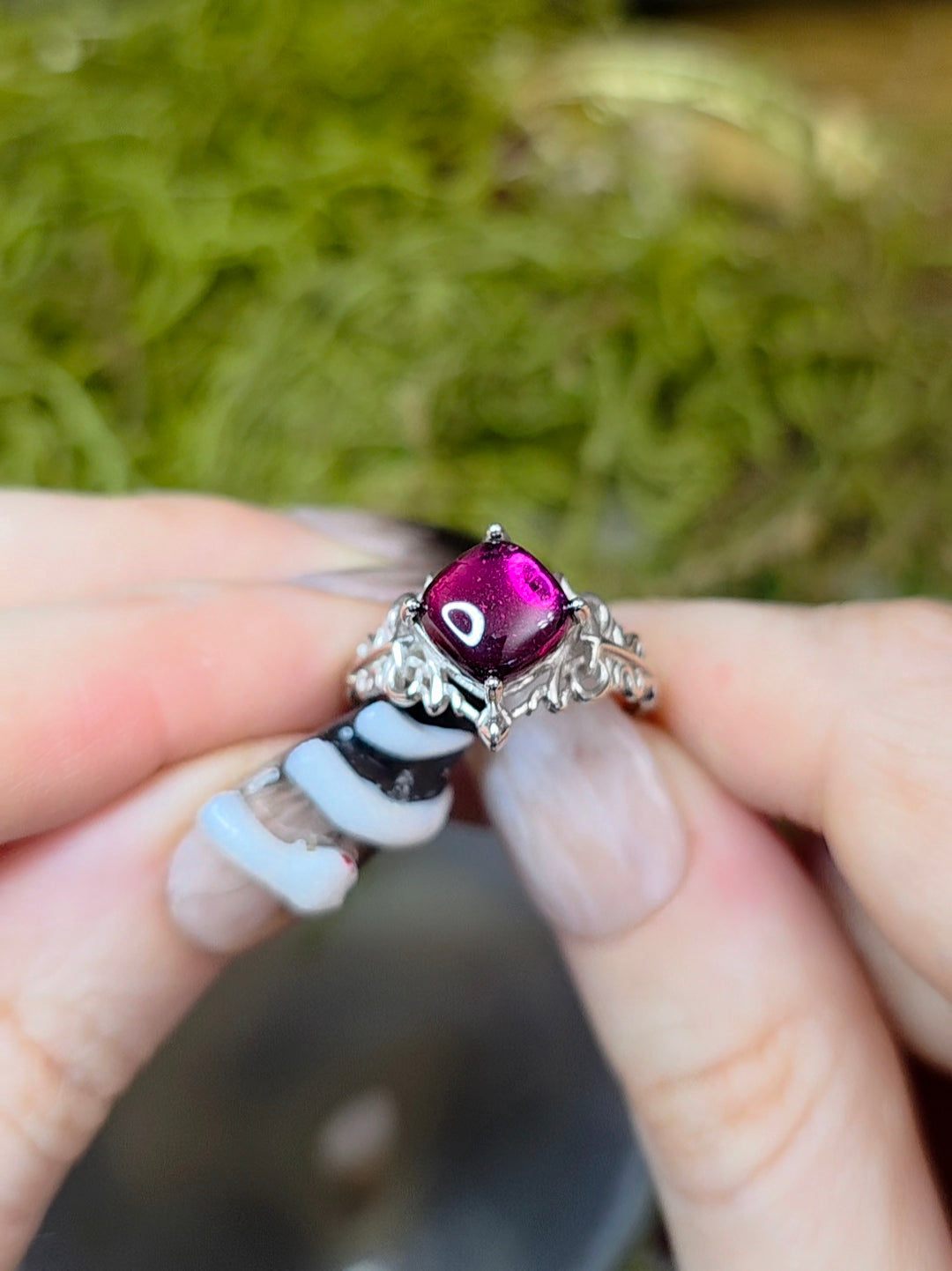 Pink Tourmaline Gothic Ring