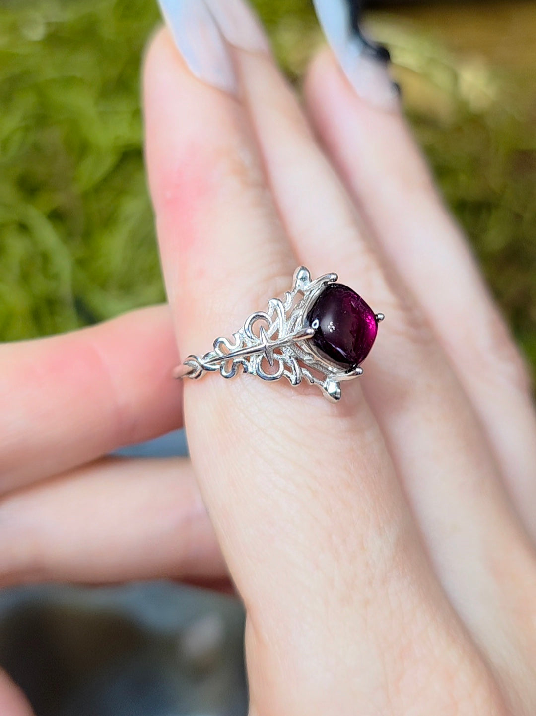 Pink Tourmaline Gothic Ring