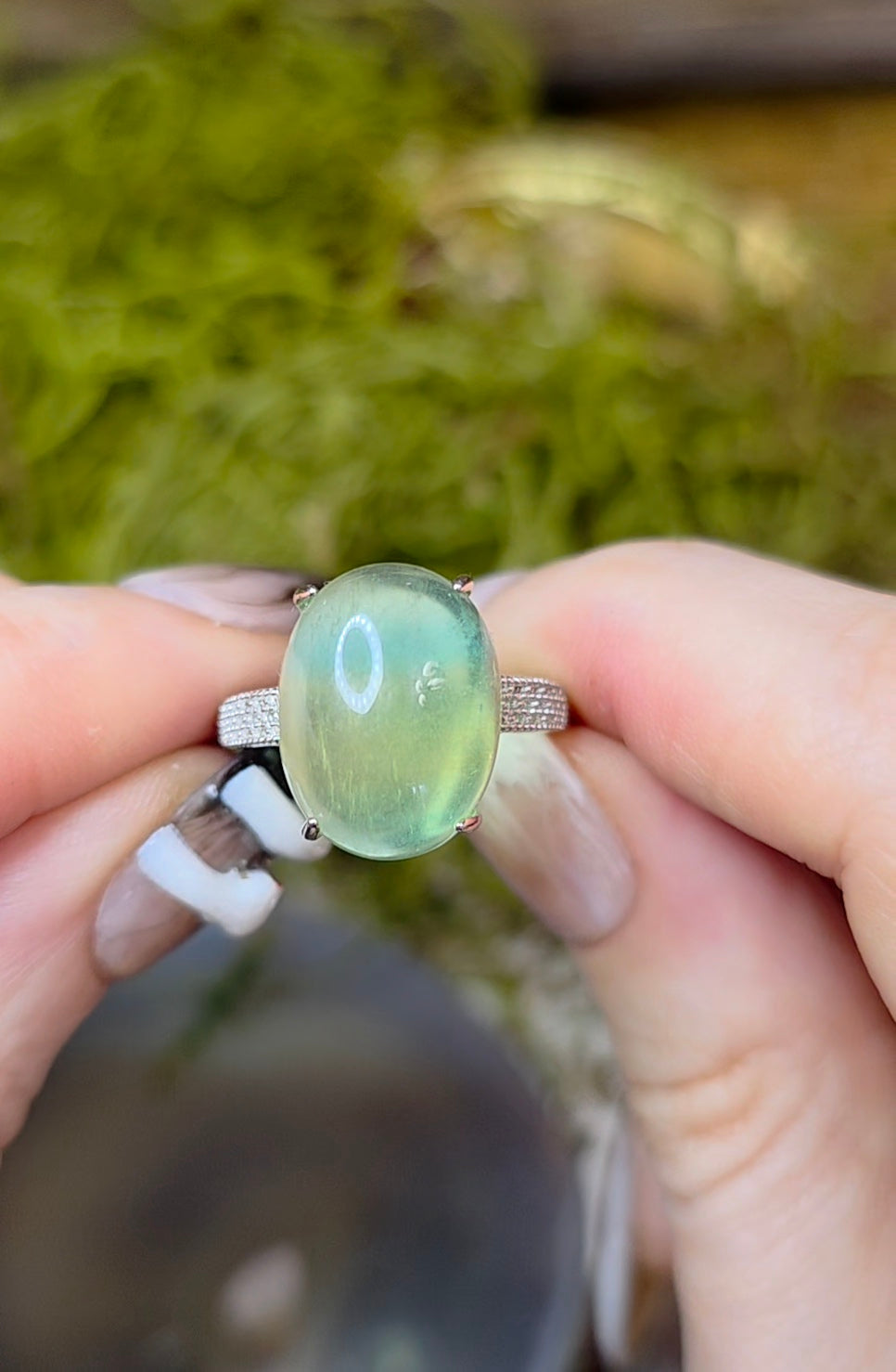 Blue and Green Fluorite Ring