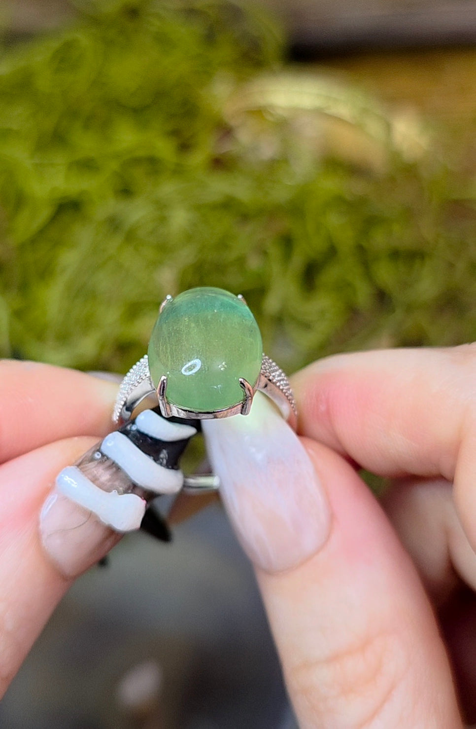 Blue and Green Fluorite Ring