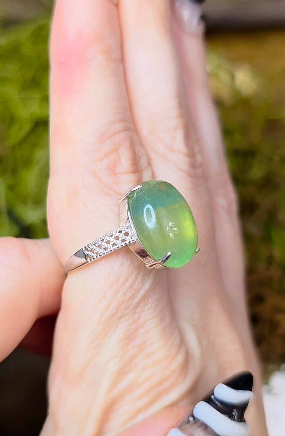 Blue and Green Fluorite Ring