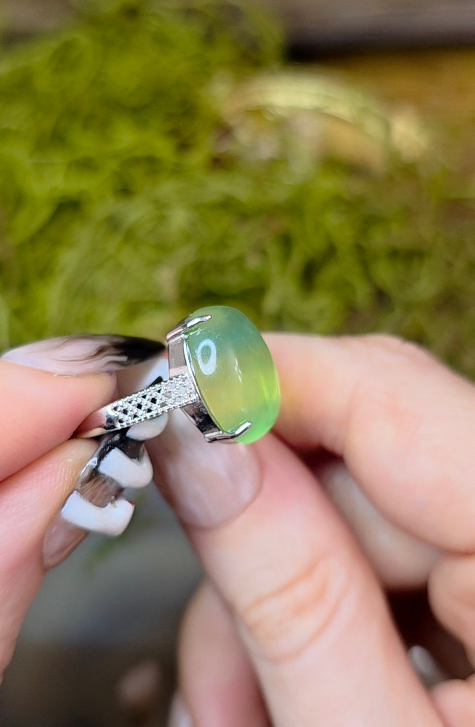 Blue and Green Fluorite Ring