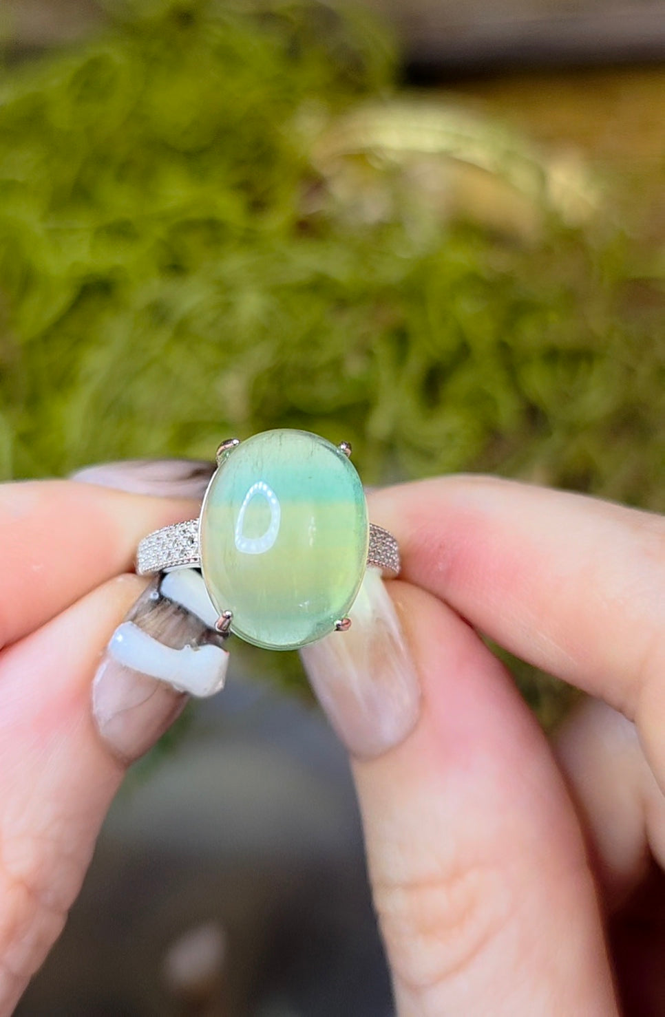 Blue and Green Fluorite Ring