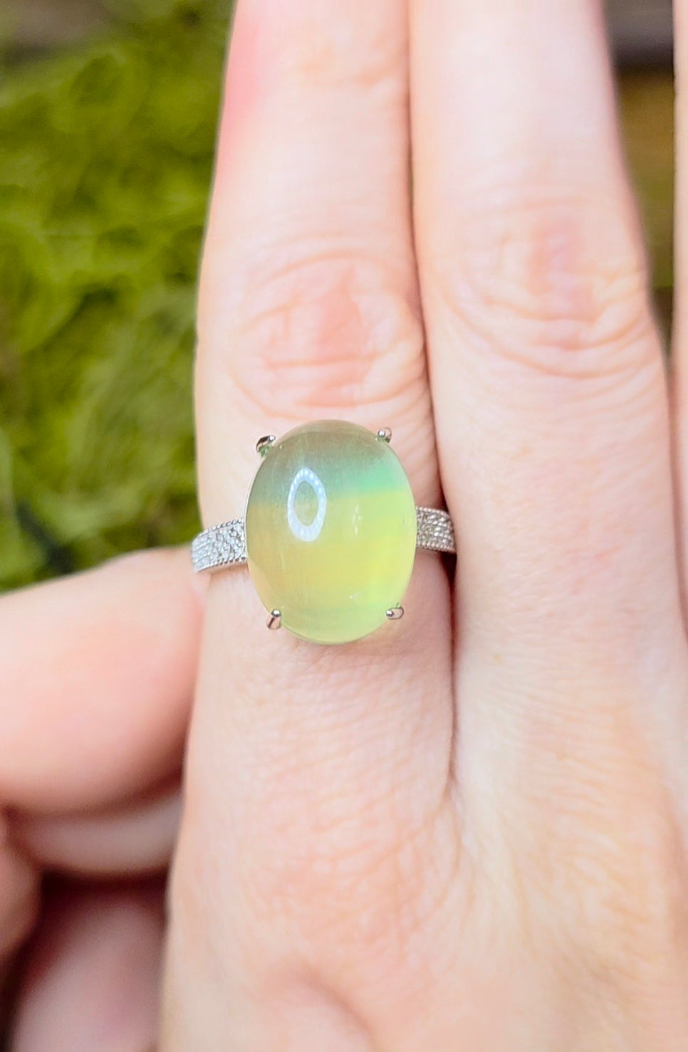 Blue and Green Fluorite Ring