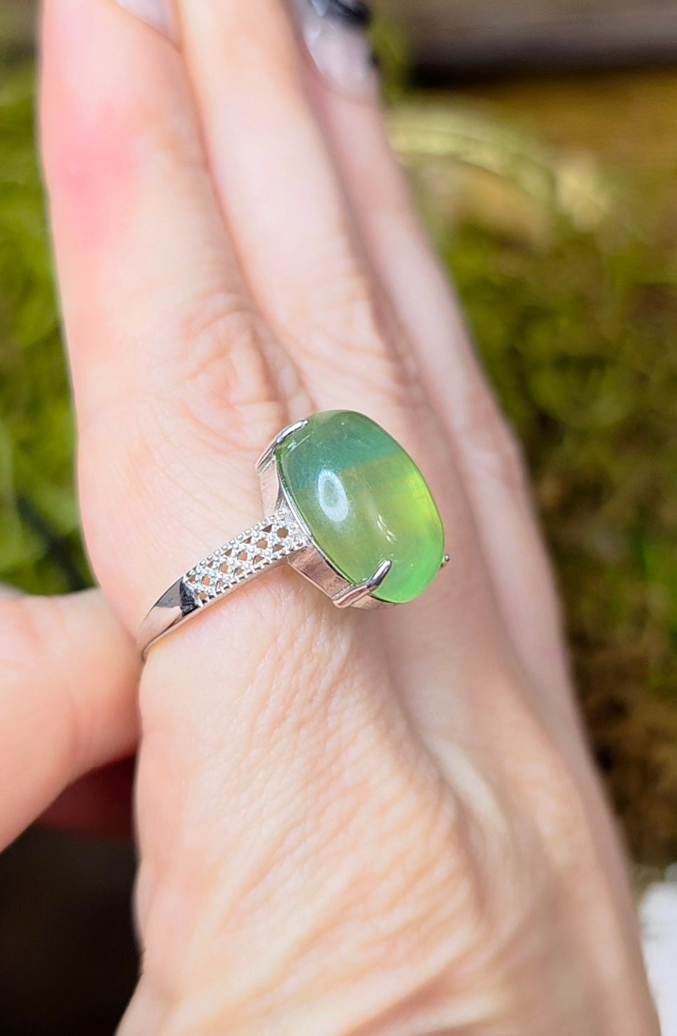 Blue and Green Fluorite Ring