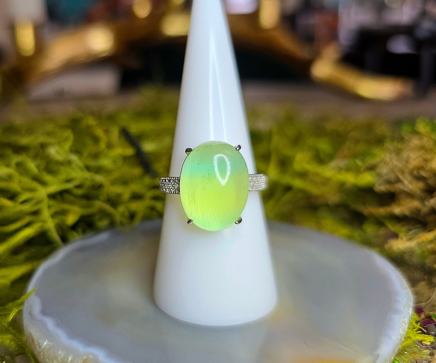 Blue and Green Fluorite Ring