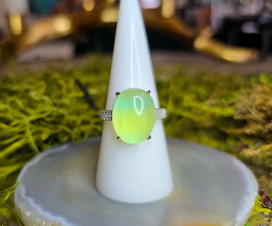 Blue and Green Fluorite Ring