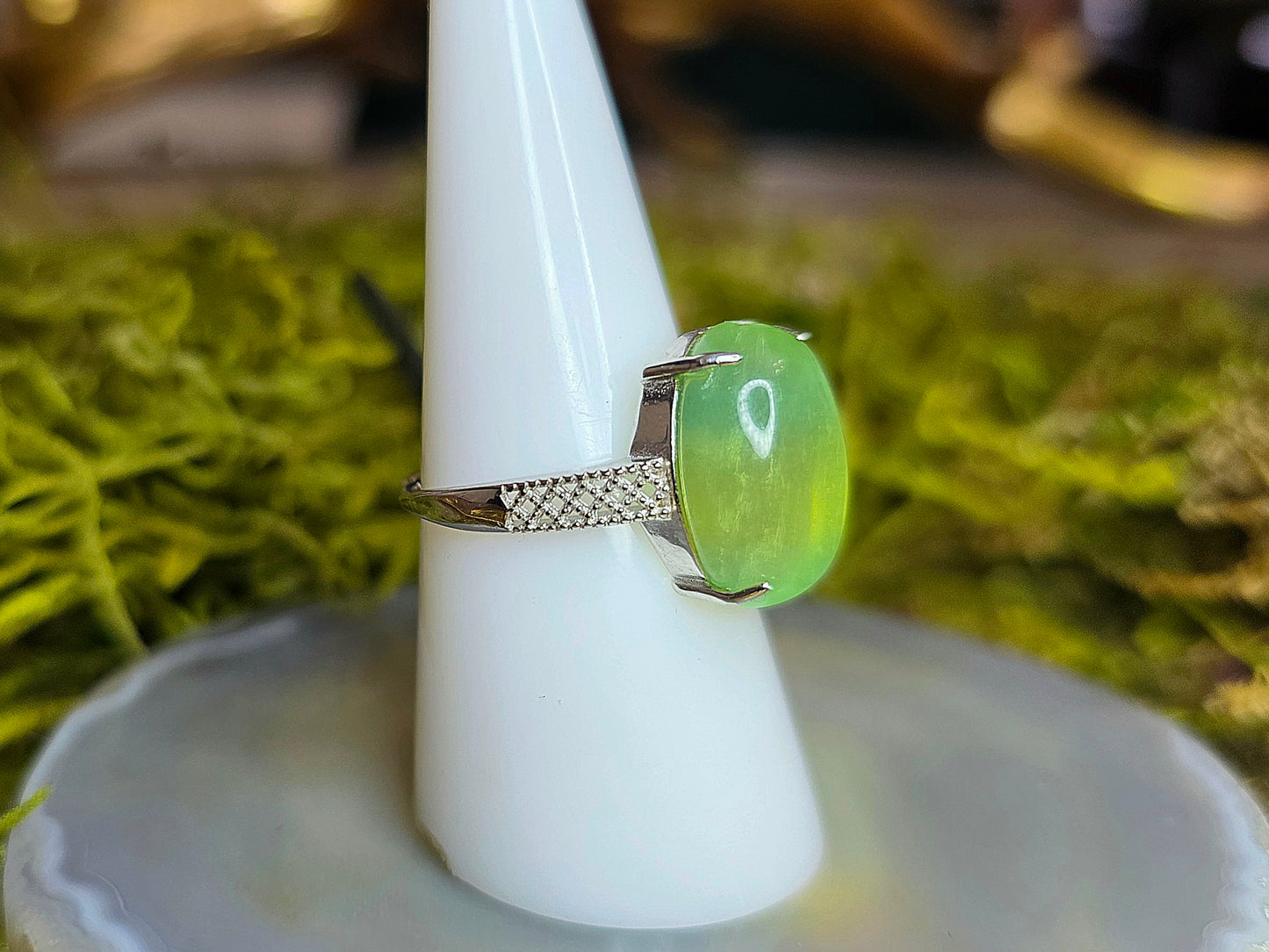 Blue and Green Fluorite Ring