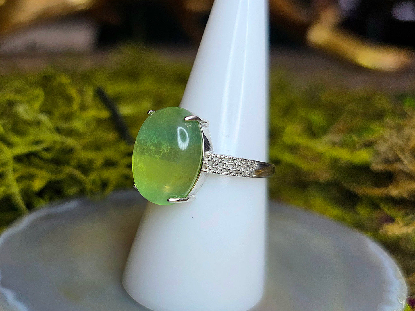 Blue and Green Fluorite Ring