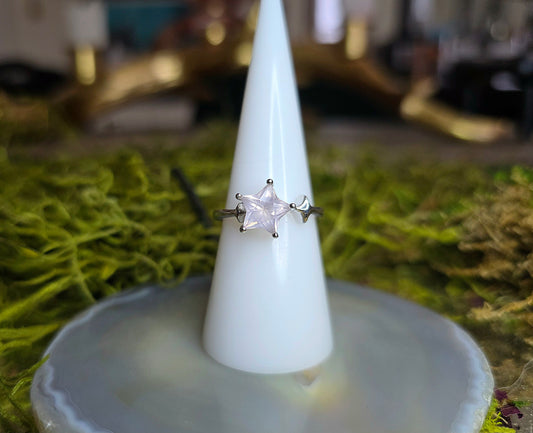 Rose Quartz Star Ring
