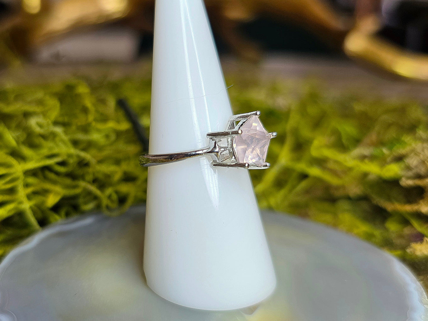Rose Quartz Star Ring