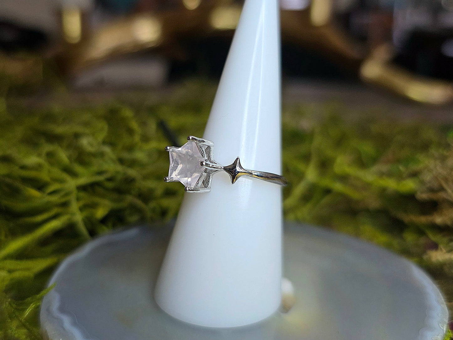 Rose Quartz Star Ring