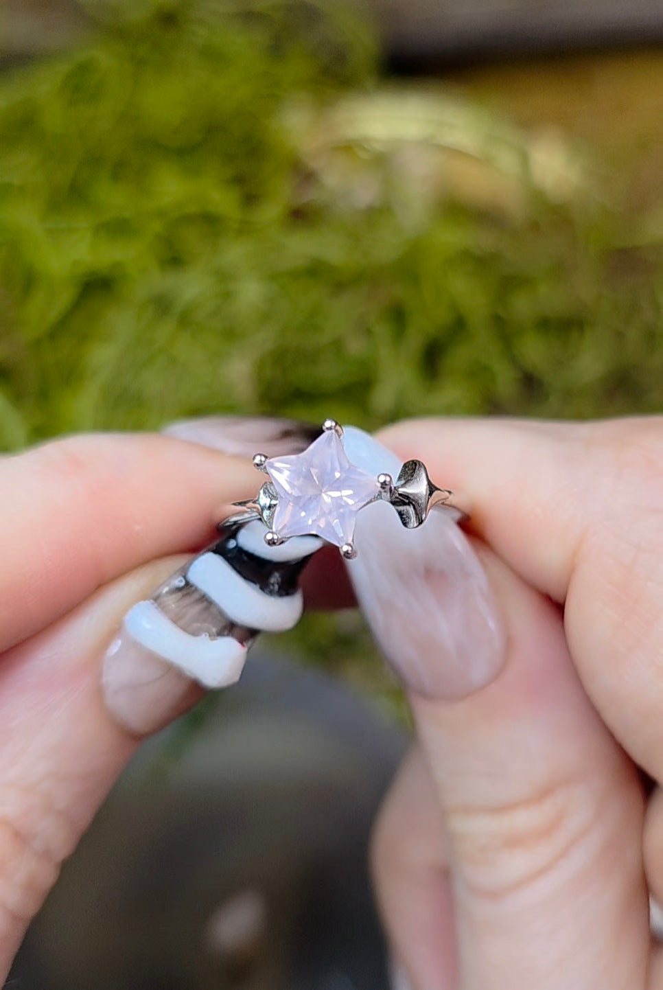 Rose Quartz Star Ring