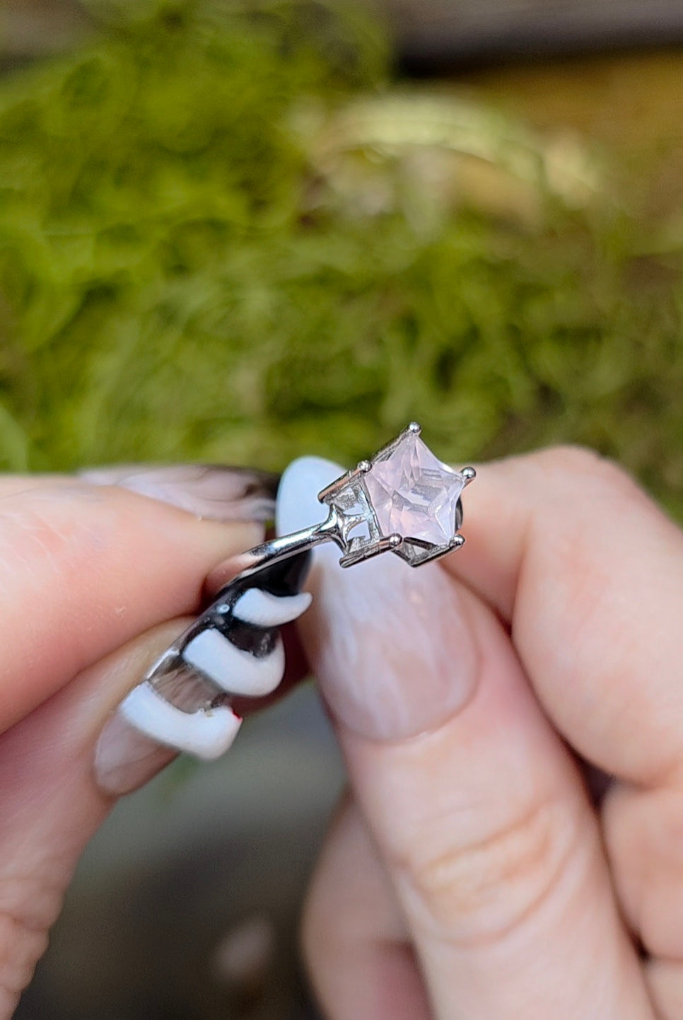 Rose Quartz Star Ring