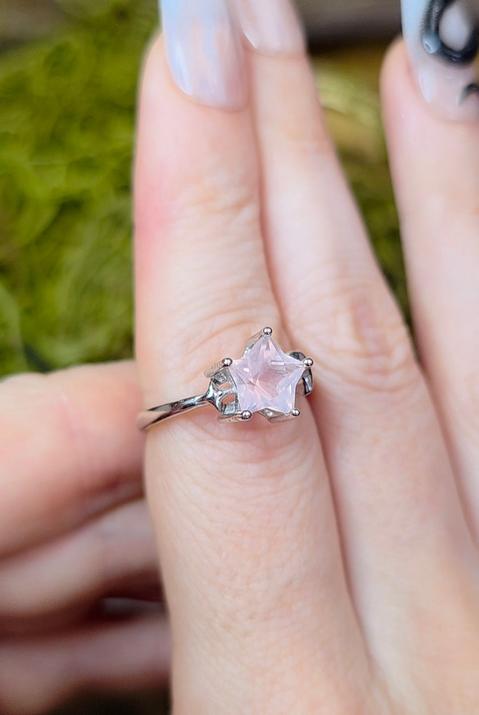 Rose Quartz Star Ring