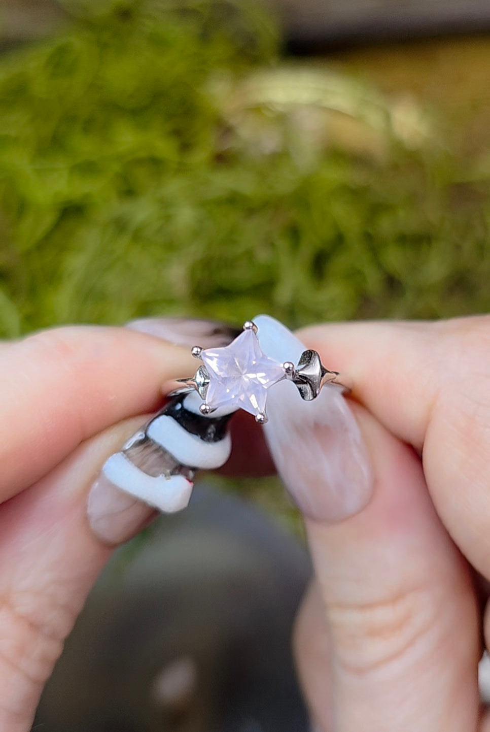 Rose Quartz Star Ring