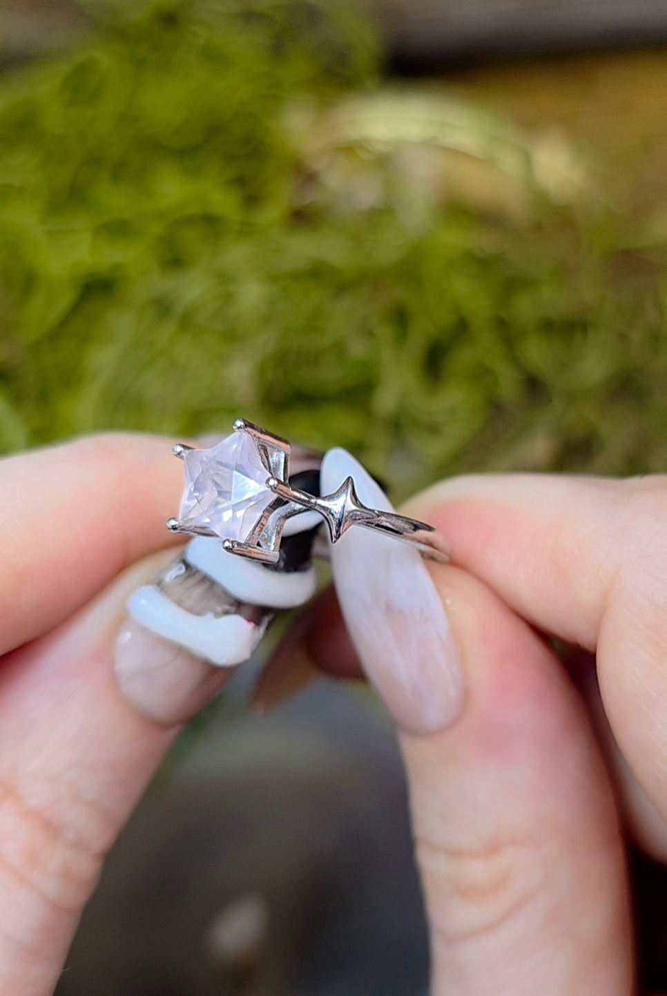 Rose Quartz Star Ring