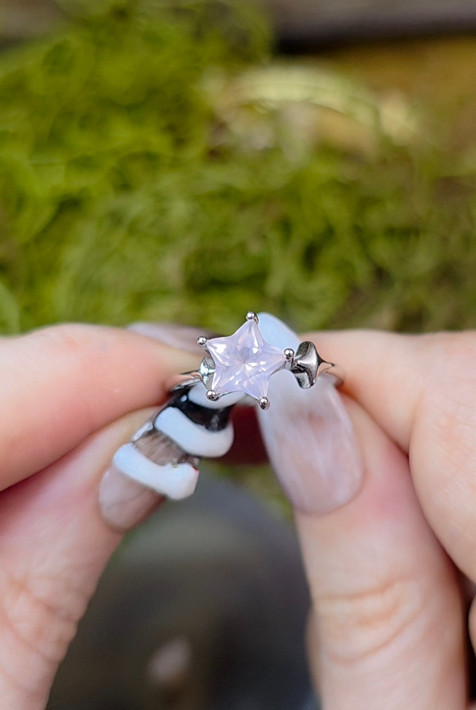 Rose Quartz Star Ring