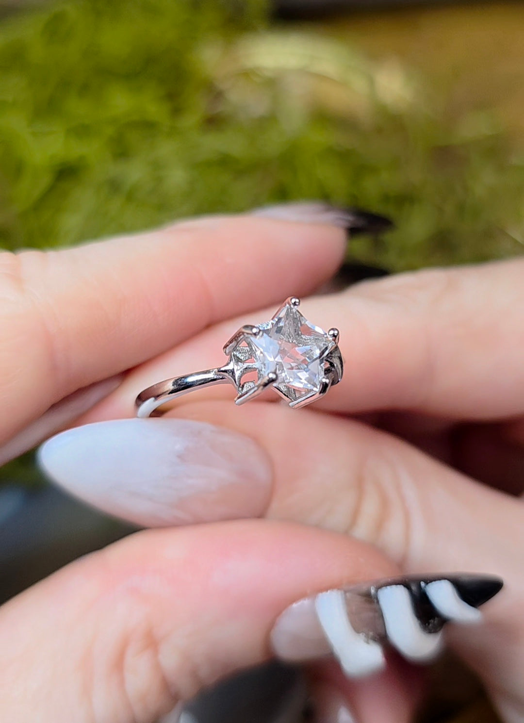 Clear Quartz Star Ring