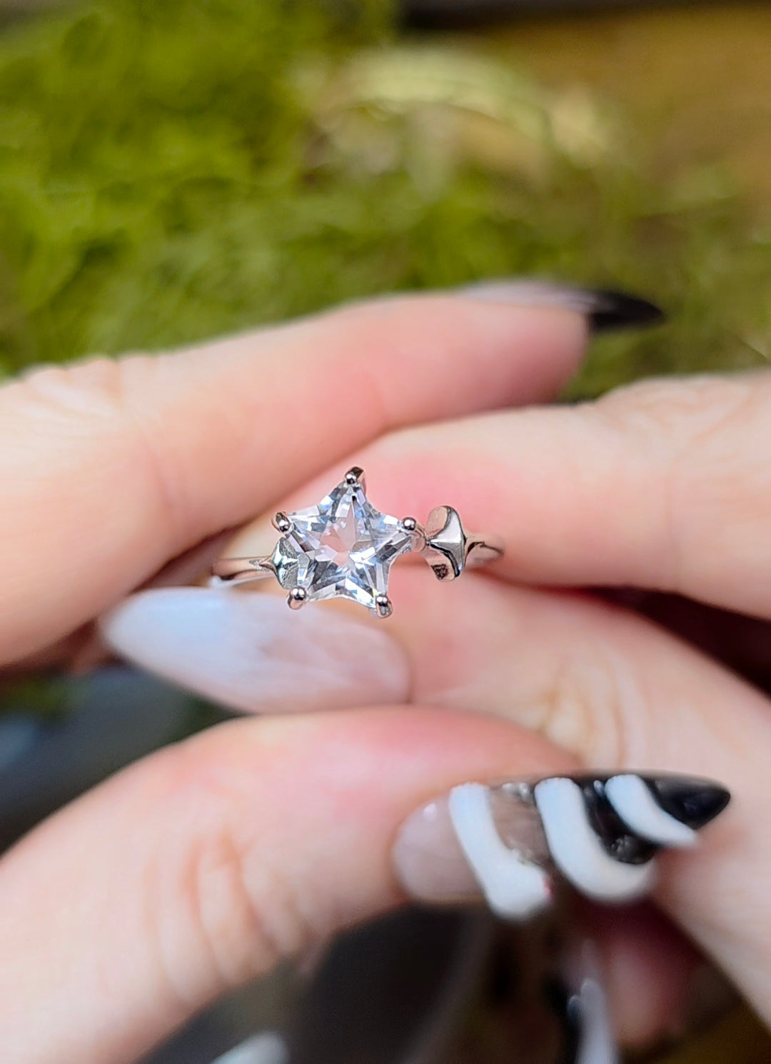Clear Quartz Star Ring