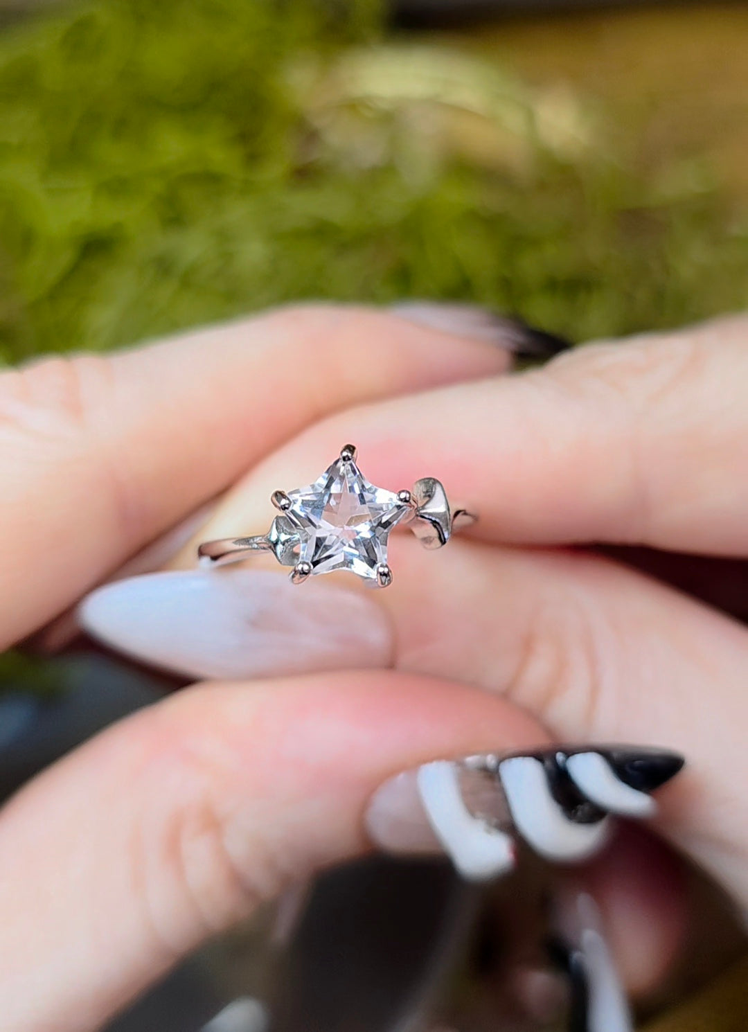 Clear Quartz Star Ring
