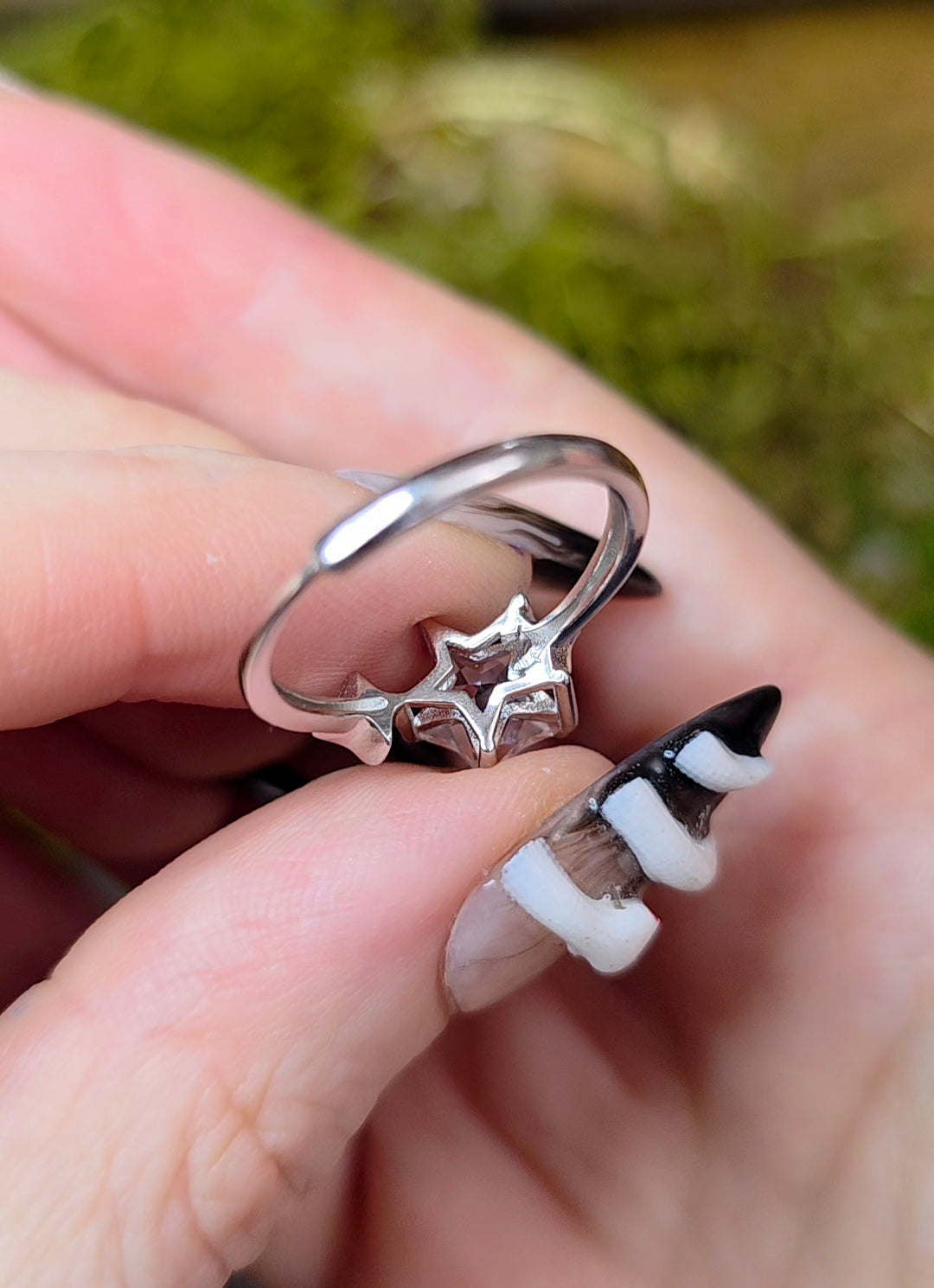 Clear Quartz Star Ring