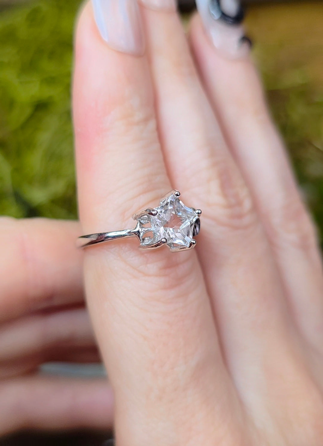 Clear Quartz Star Ring