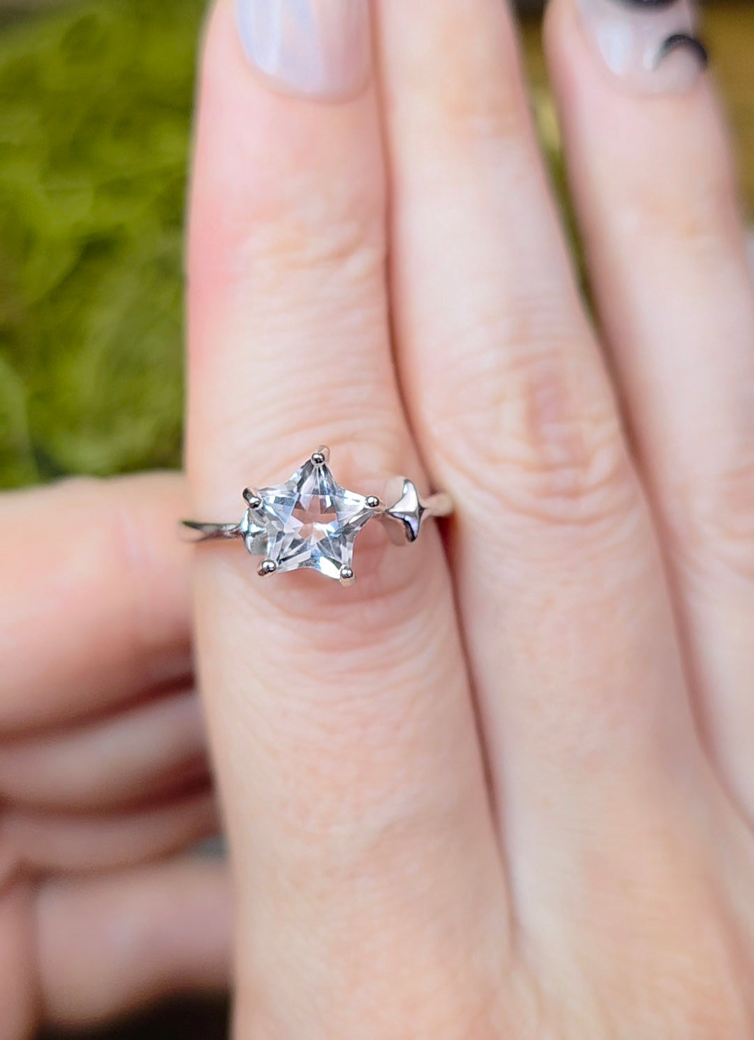 Clear Quartz Star Ring