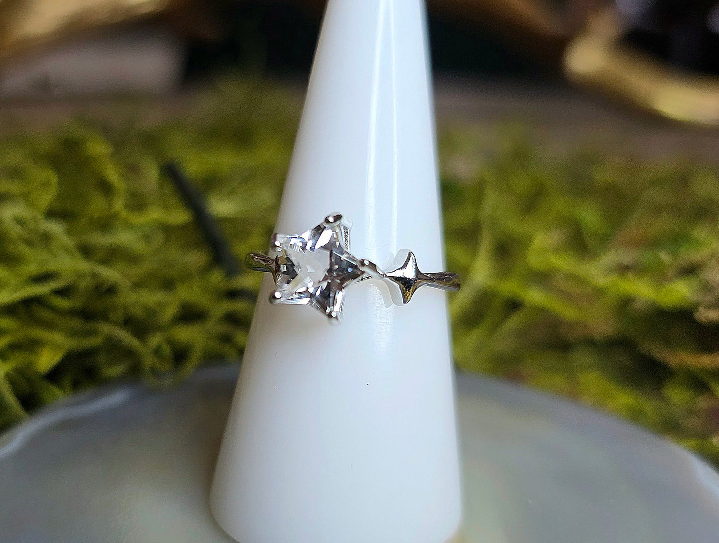 Clear Quartz Star Ring