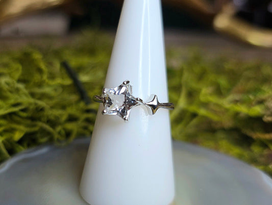 Clear Quartz Star Ring
