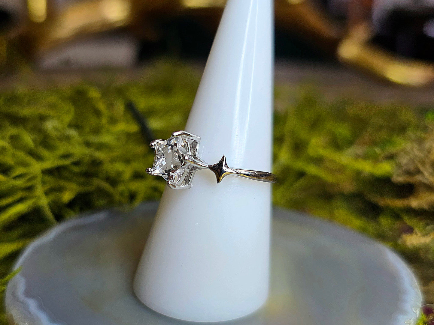 Clear Quartz Star Ring