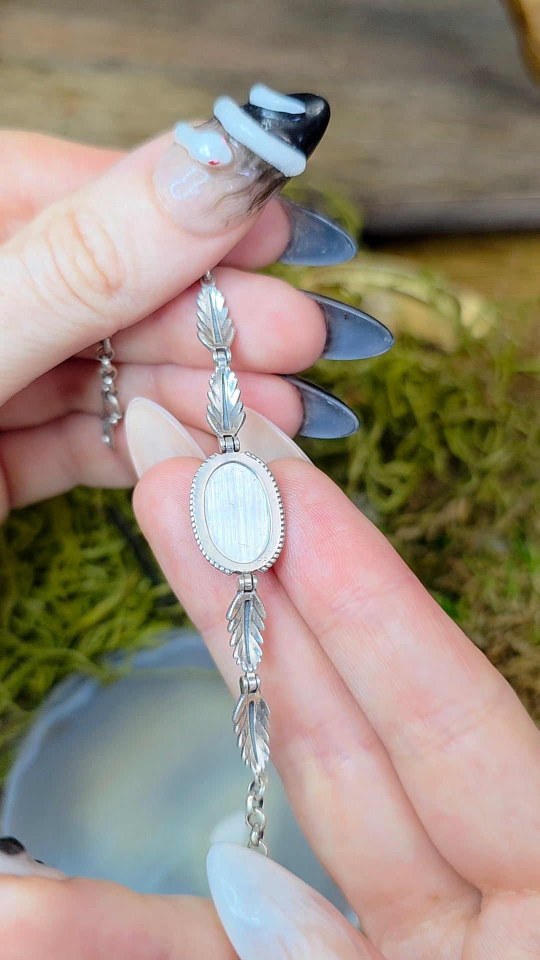 Garnet Solitare Sterling Silver Bracelet