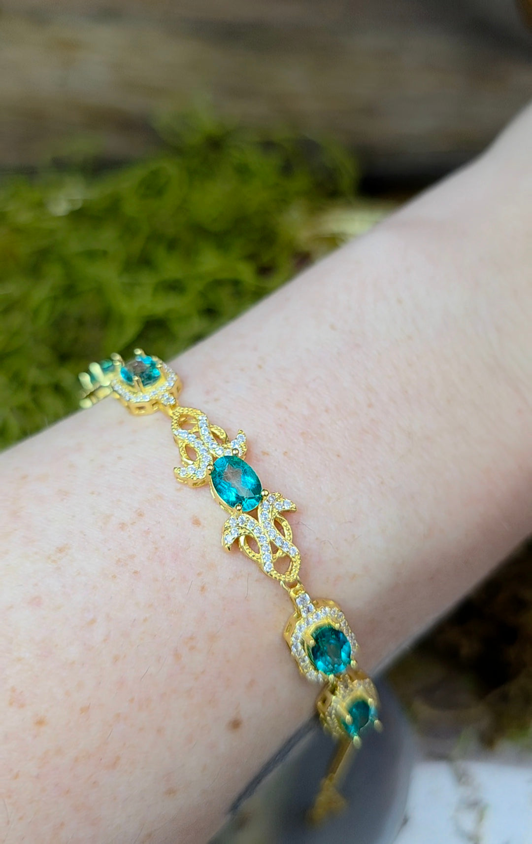 Turquoise Blue Topaz Sterling Silver Bracelet