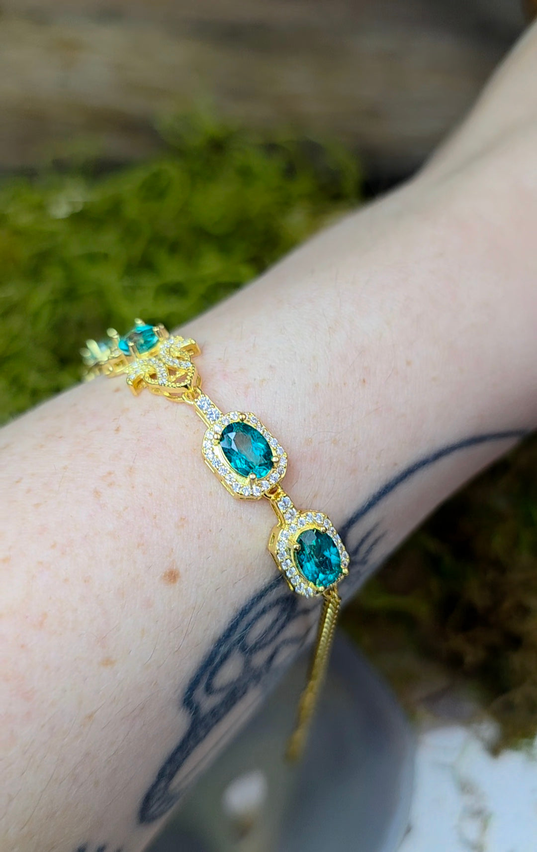 Turquoise Blue Topaz Sterling Silver Bracelet
