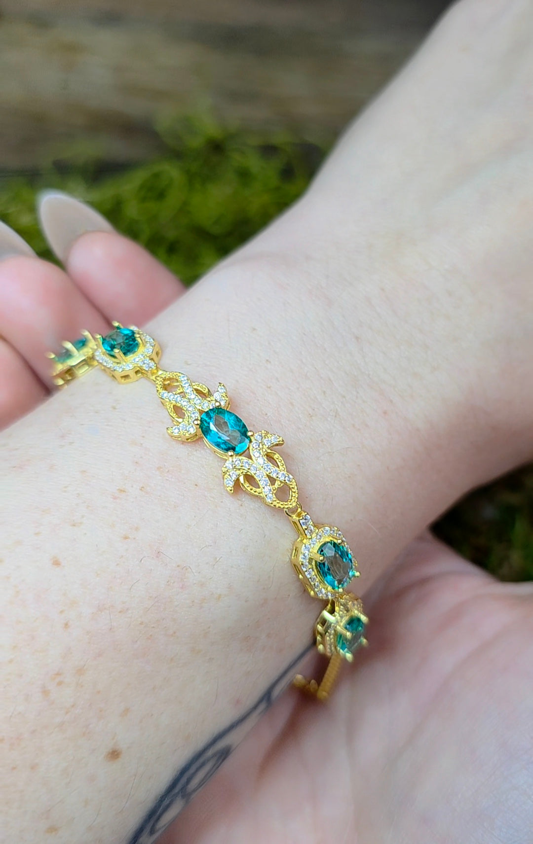 Turquoise Blue Topaz Sterling Silver Bracelet