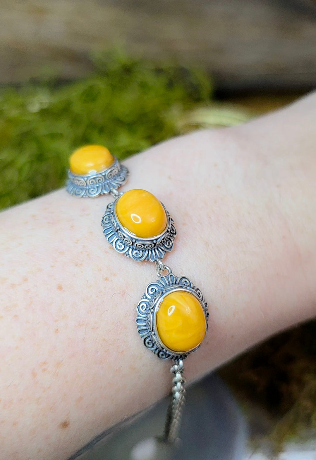 Baltic Amber Sterling Silver Bracelet