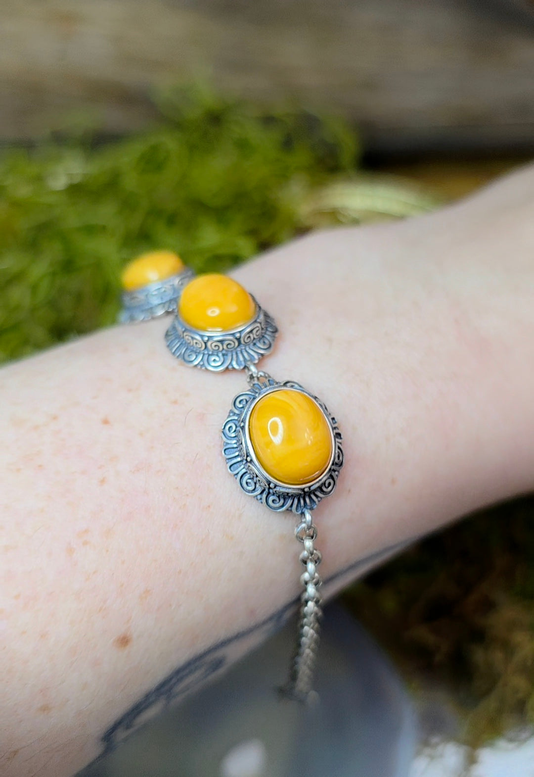 Baltic Amber Sterling Silver Bracelet